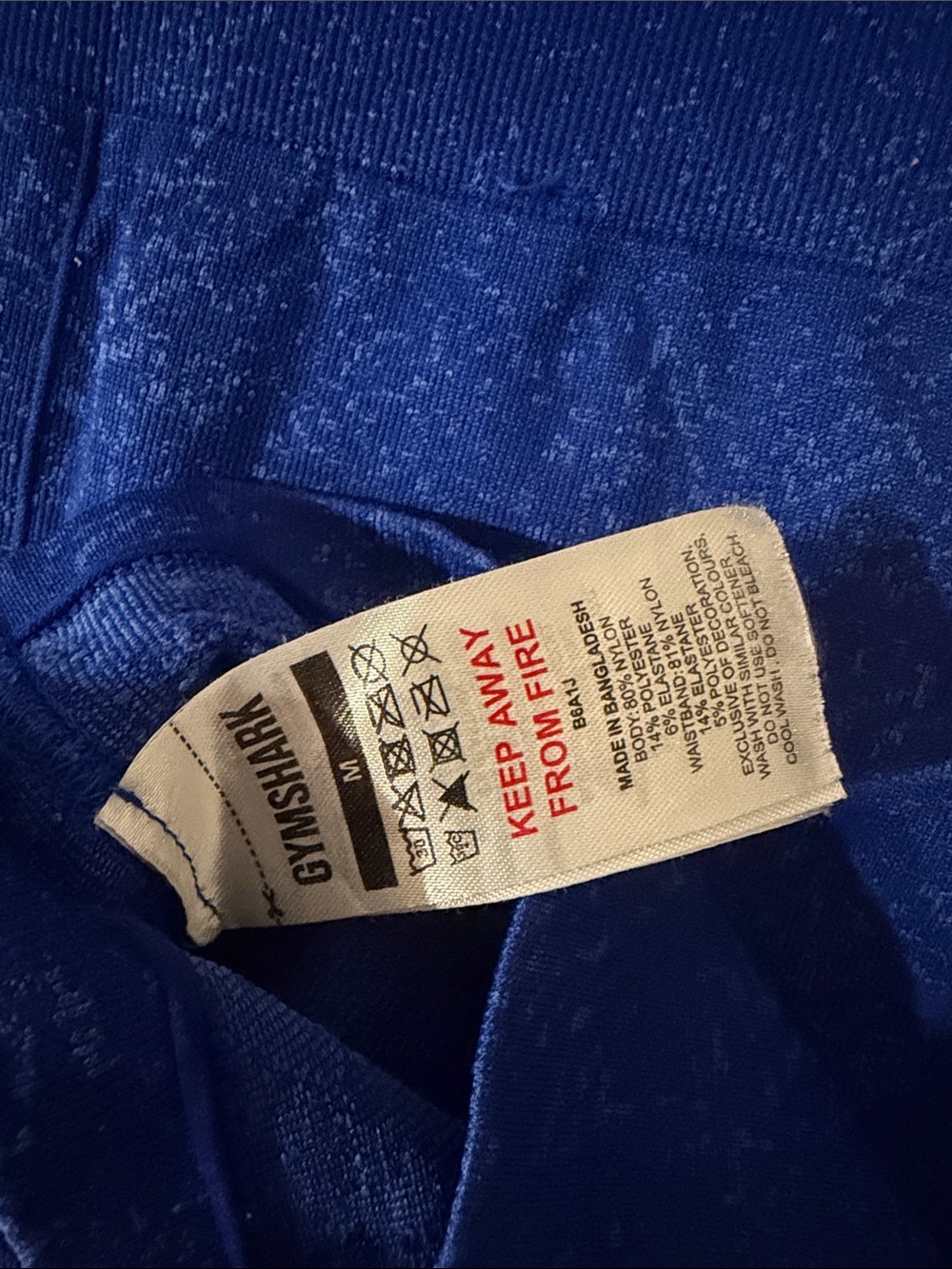 Gymshark Royal Blue Seamless Crop Top & Bike Shorts Set - Picture 3 of 3